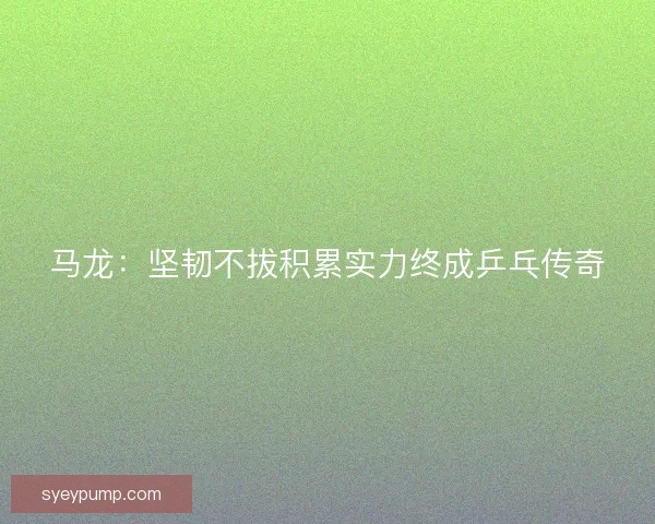 马龙：坚韧不拔积累实力终成乒乓传奇